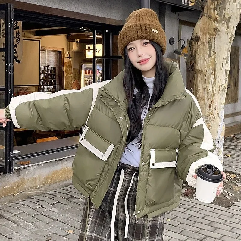 

Disposable PU Warm Cotton Padded Coat Female New2025Winter Short Down Jacket Women Parkas Fashion Outerwear Thicken Overcoat Top