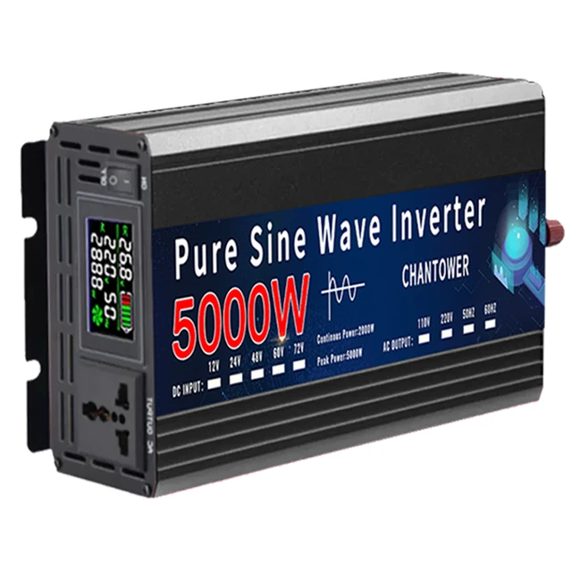 4000W 5000W Falownik 12V 220V 24V 110V Falownik czystej fali sinusoidalnej DC na AC Przenośny konwerter napięcia Solar Car Inverter