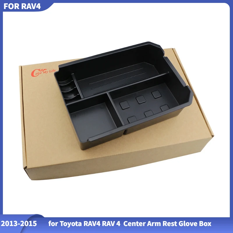 Scatola del bracciolo dell'auto scatola di immagazzinaggio secondaria centrale guanto centrale supporto del telefono vassoio del contenitore per Toyota RAV4 RAV 4 2013 2014 2015 2016