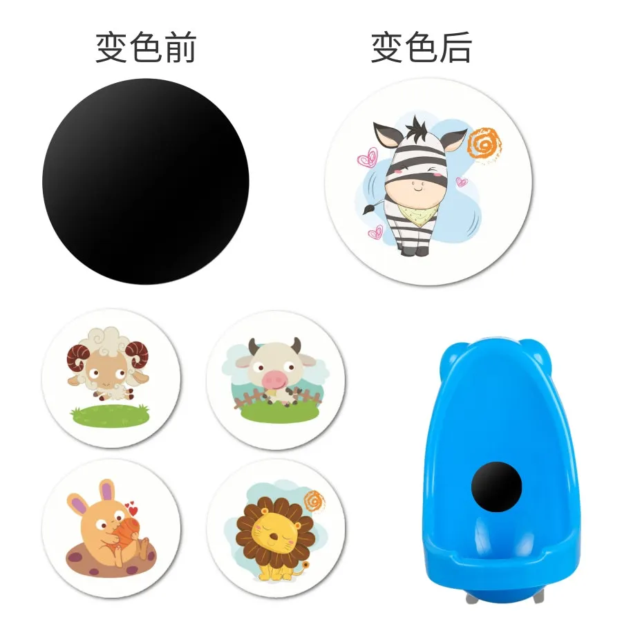 5Pcs Potty Training Stickers Color Changing Sticker Reusable Toilet Targets for Boys Animals Potty Training Targets Pee Stickers