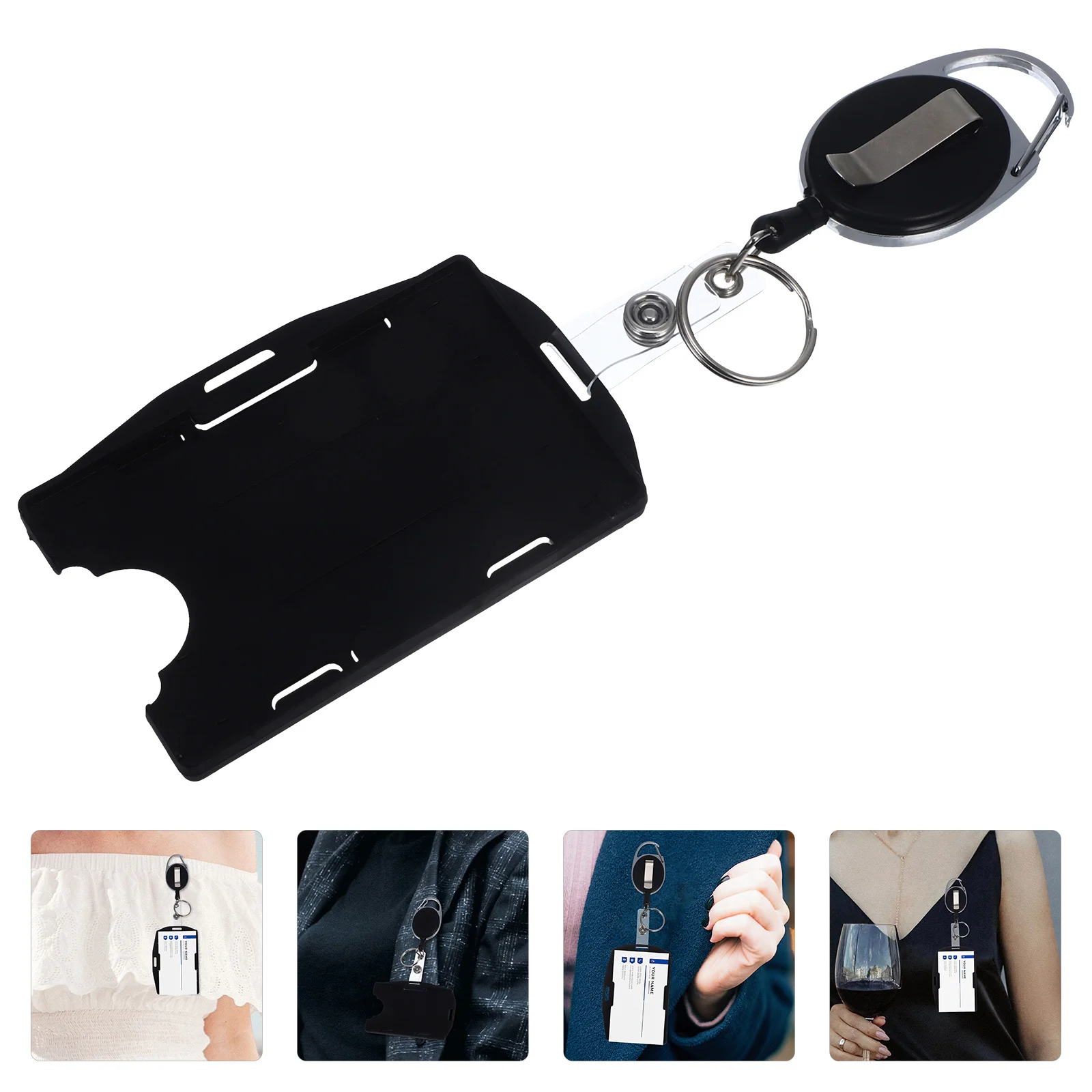 

Office Card Holder Waterproof Id Badge Sleeve Vertical Name Tag Holder Work Card Cover Frames to Hold Pin Badges