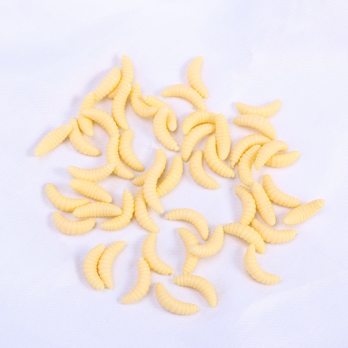 

50 Pcs Bidworm Fake Bait Bread Soft Bionic Fishing Lure Lures for Bass Plastic