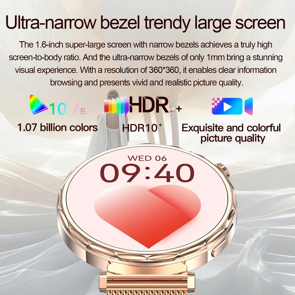 2025 New GPS Tracking Smartwatch Women AMOLED HD Screen Heart Rate Bluetooth Call IP68 Waterproof Smart Watch Android IOS