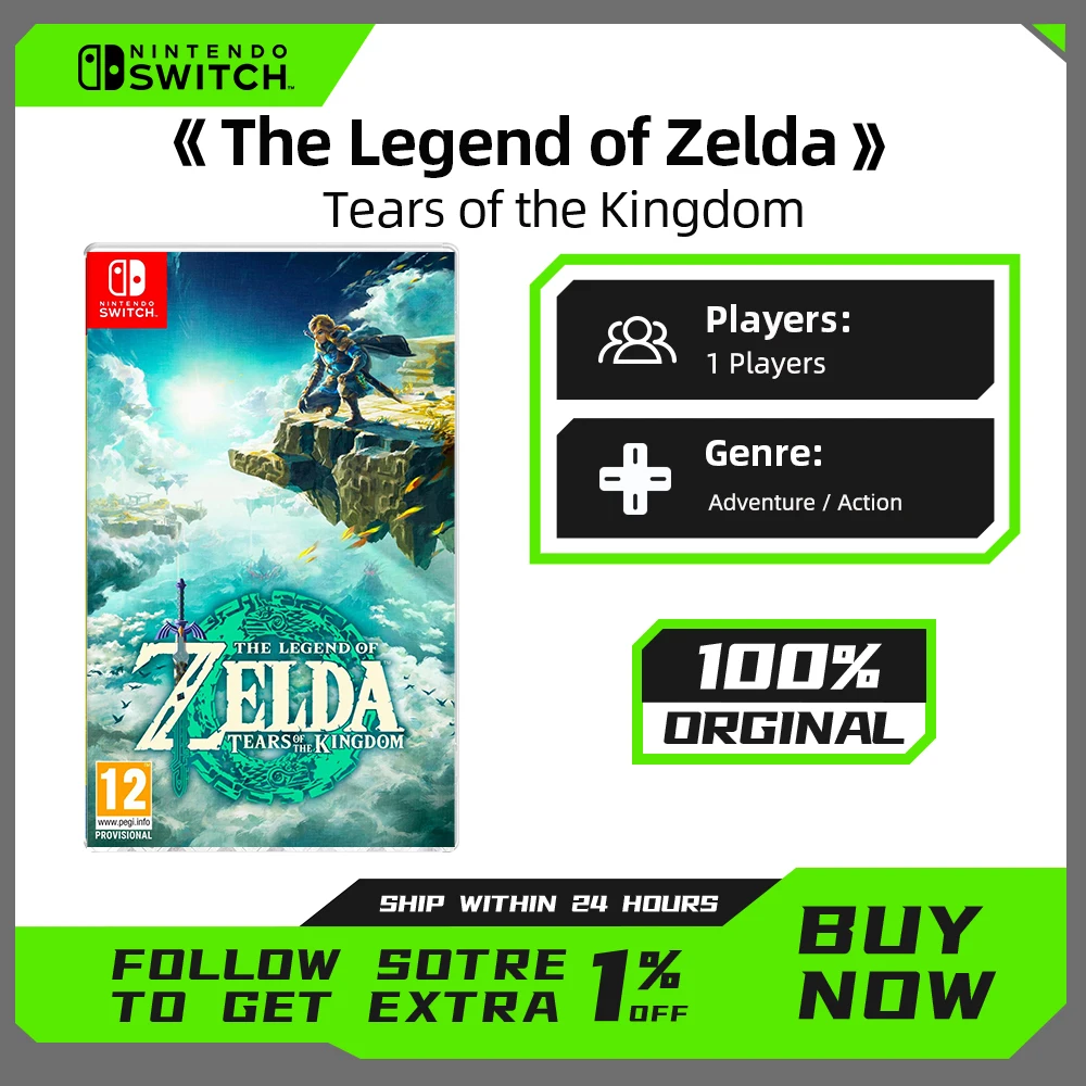 The Legend of Zelda: Tears of the Kingdom Physical for Nintendo Switch Games Card  Support TV Tabletop Palm Game Mode Games Deal