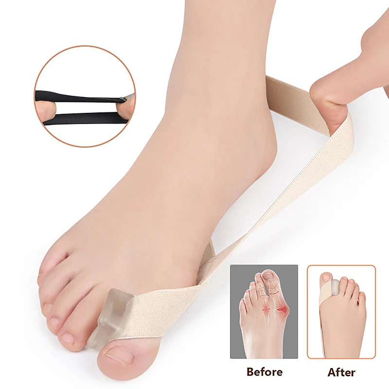 Corrector de Hallux Valgus de un lado, correa de tensión, separador de dedos de los pies, herramienta alisadora de dedos