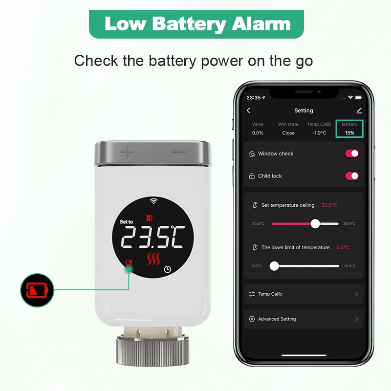 Tuya Smart Thermostatic Head Radiator Valve Actuator TRV Wifi Temperature Controller Smart Life Alexa Google Home Alice