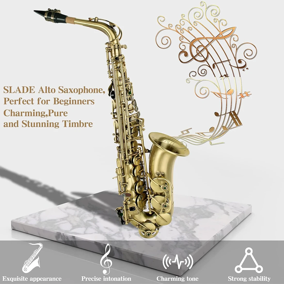 SLADE azurová antický saxofon eb alt saxofon mosaz tělo saxofon sada s pouzdro rákosí saxor příslušenství odborný woodwind saxor