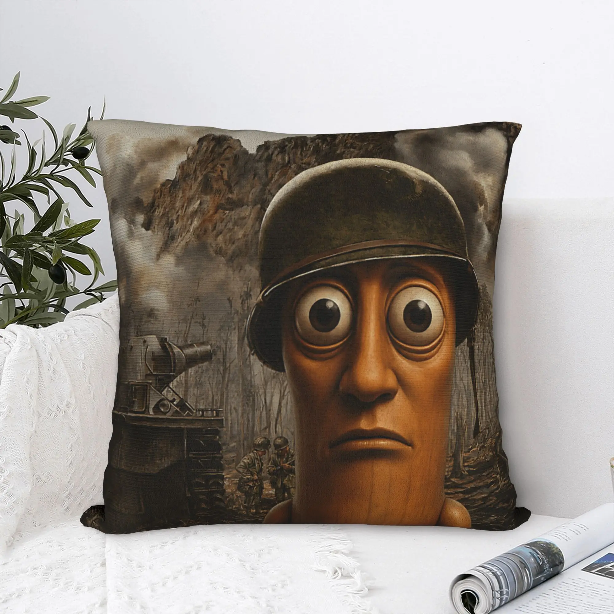 Lock in Tung Tung Tung Sahur Pillow Case  Square Pillow Cover For Sofa Couch Bed Living Room Morden Cushion Cover