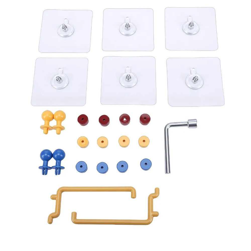 Plastic Pegboard Wall Organizer No-Drill Installation Interlocking Splicing Puzzle Storage Rack With Accessories Colorful