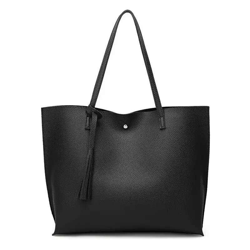 

Big Black Shoulder Bags for Women Large Hobo Shopper Bag Solid Color Quality Soft Leather Crossbody Handbag Lady Travel Tote Bag