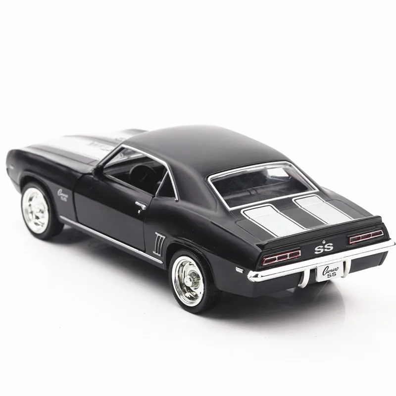 1:36 1969 Chevrolet Camaro SS zabawkowy modelu samochodu w stylu Vintage dla dzieci odleciany samochód miniaturowa kolekcja prezent dla chłopca A318