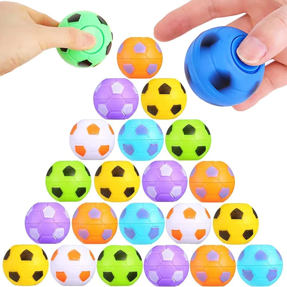 

10/20PCS Mini Rotatable Fidget Spinners Soccer Ball Toys for Kids Soccer Party Favors Reduce Pressure Toys Goodie Bag Stuffers