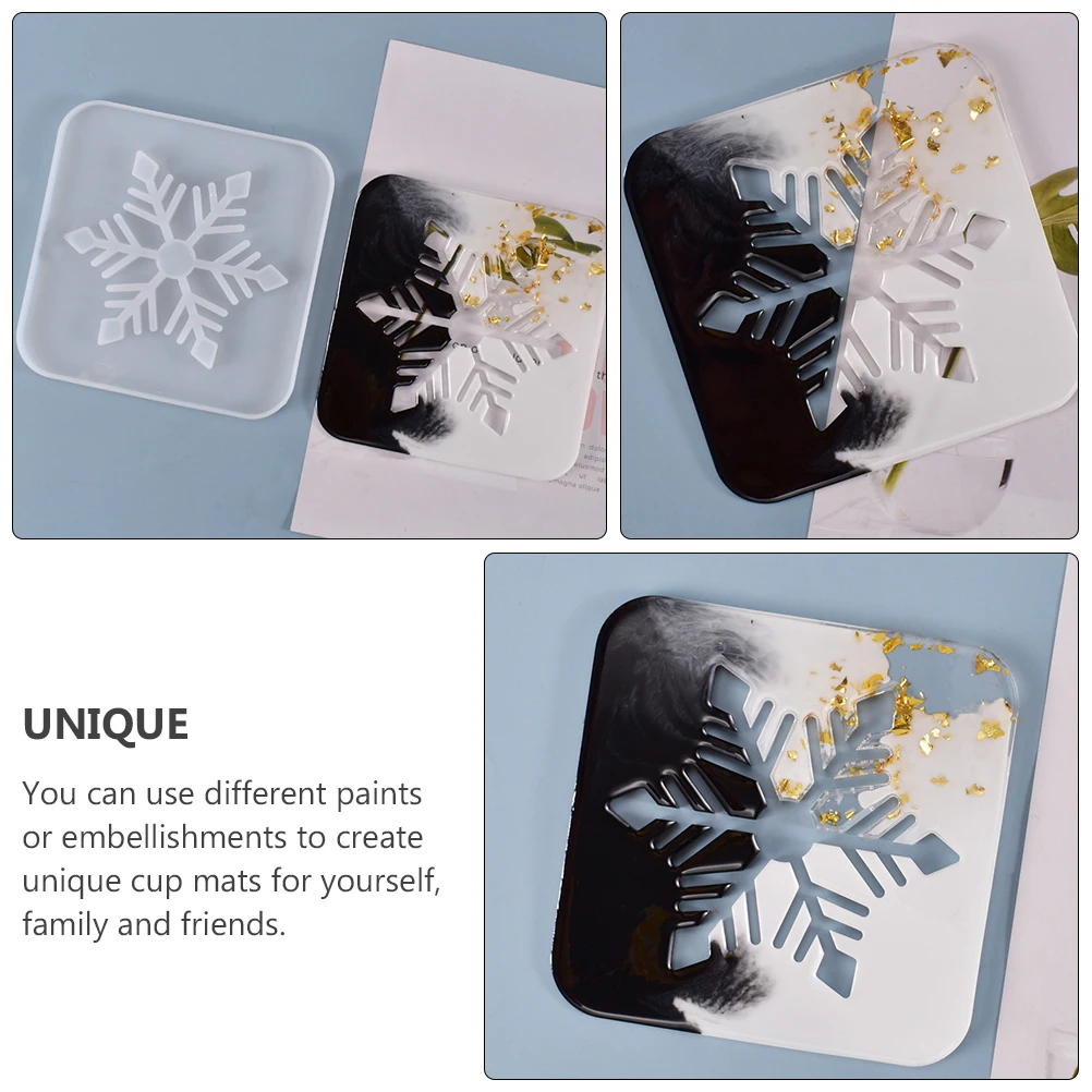 

Snowflake Coaster Mold Cup Mat Casting Mold DIY Crystal Epoxy Lightweight Portable Storage Use Gifts Family Friends Silicone