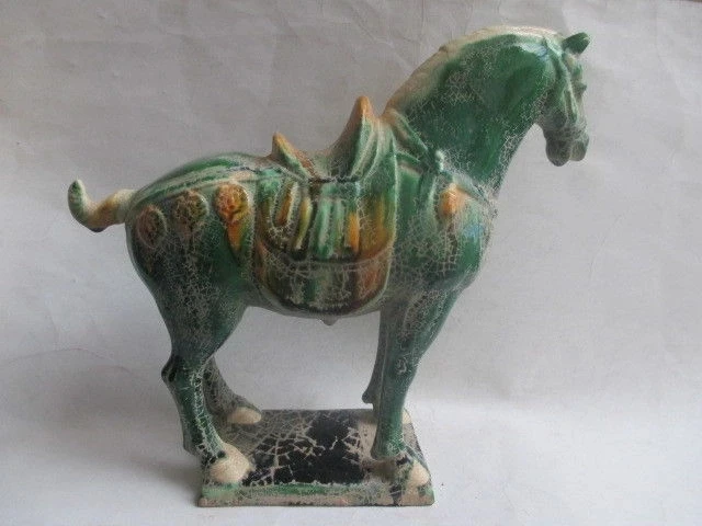 

Exquisite ancient China collection Tang sancai ceramic horse statue