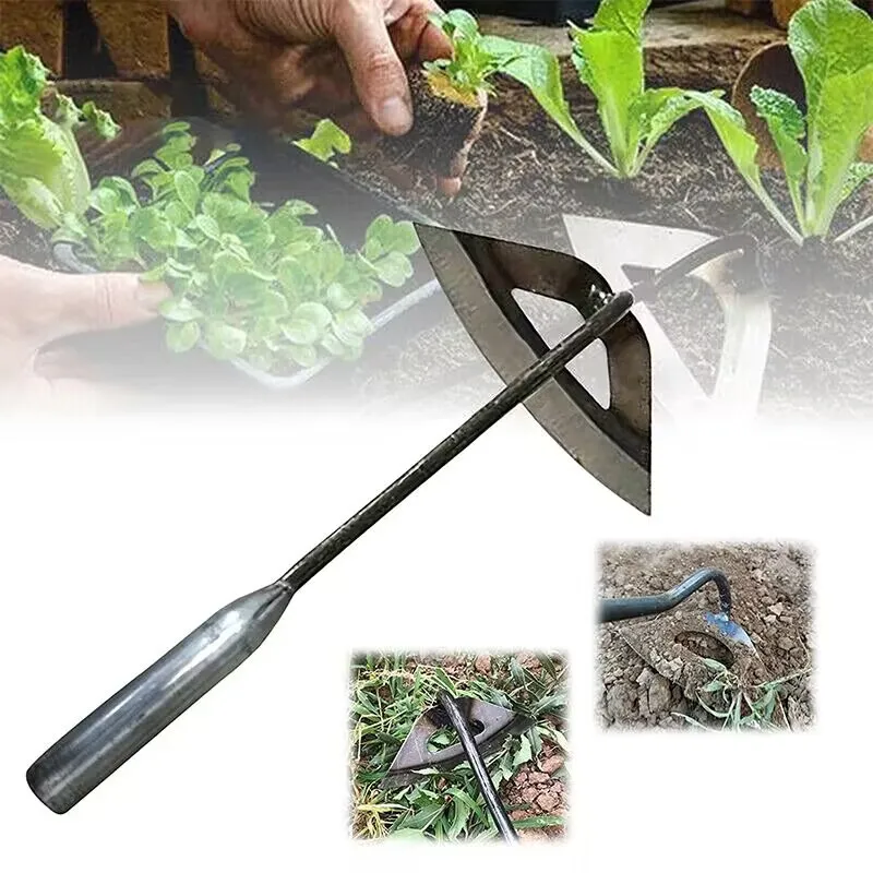 Clearance_1pc, All-steel Hardened Hollow Hoe, Handheld Weeding Rake, Planting Vegetable Farm Garden Agriculture Tool Weeding Acc