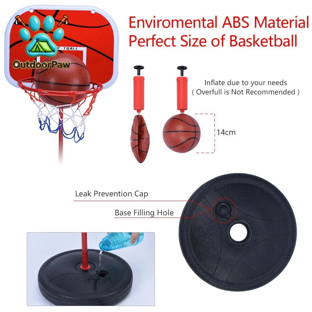 Basketball System Stand Height  Basketball Stand System Hoop Backboard Net Kit for Children
