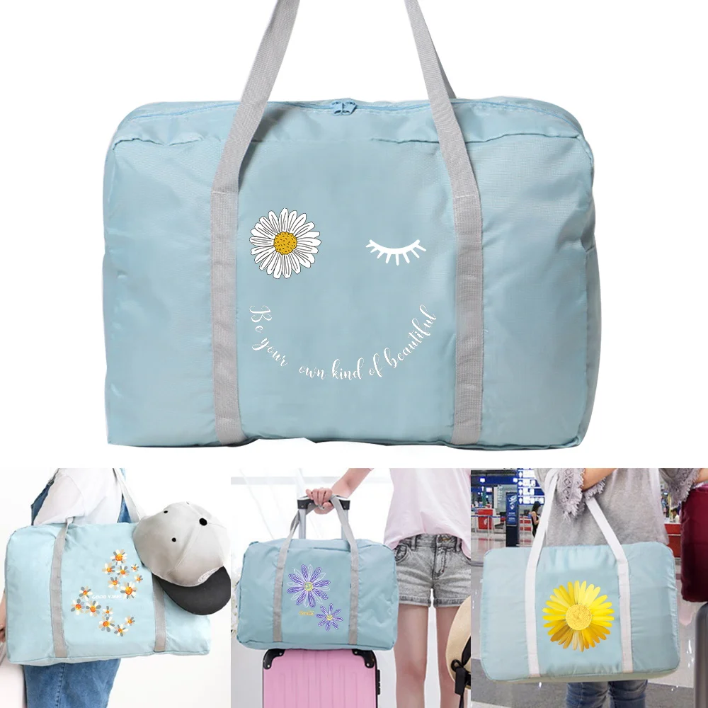 2022 New Nylon Foldable Travel Bags Unisex Large Capacity Storage Bag Women WaterProof Handbags Men Travel Bags Daisy Series