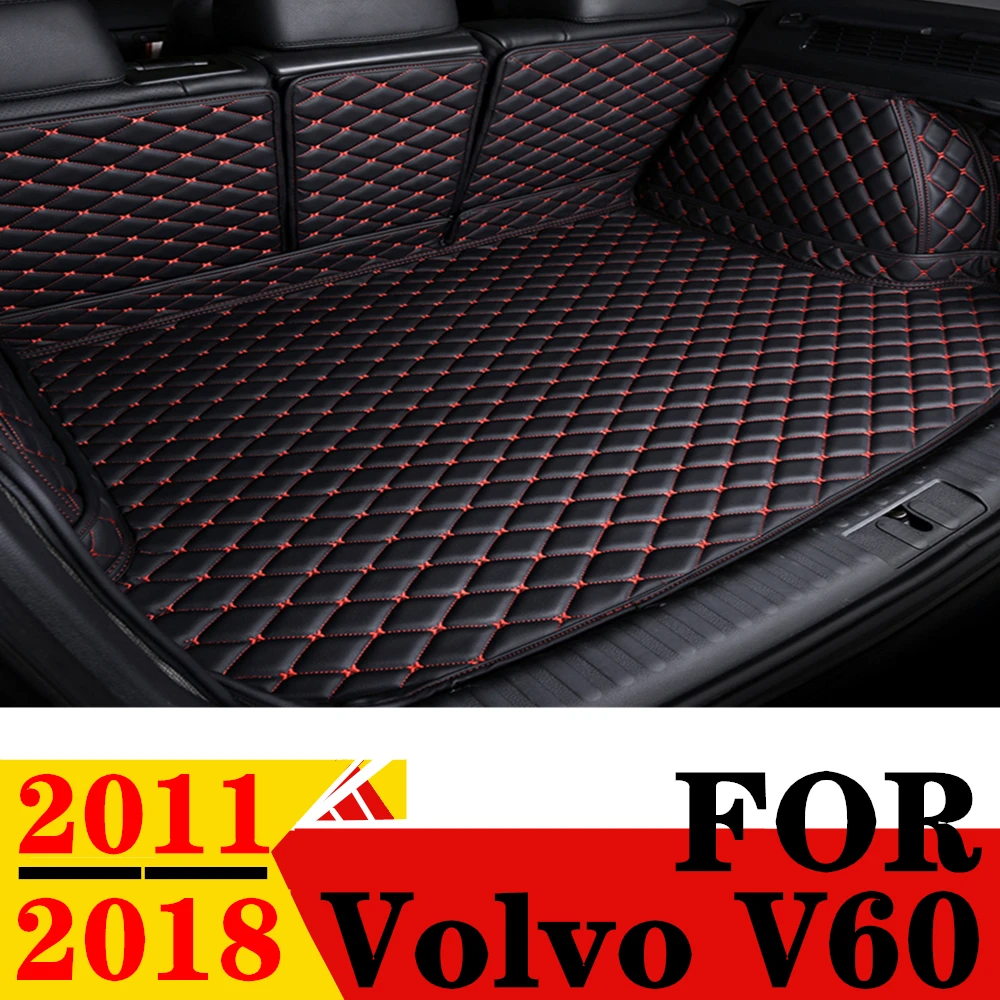 Car Trunk Mat For VOLVO V60 2011 2012 2013 2014 2015 2016 2017 2018 Rear Cargo Cover Carpet Liner Tail Parts Boot Luggage Pad