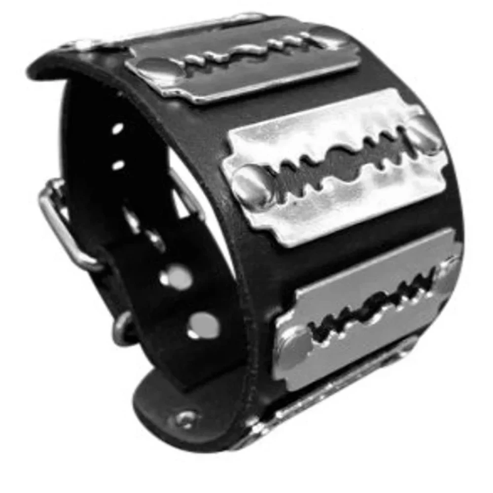 Halloween Punk Gothic Pu Leather Fashion Bracelet, Holiday Party Christmas Costume Decoration