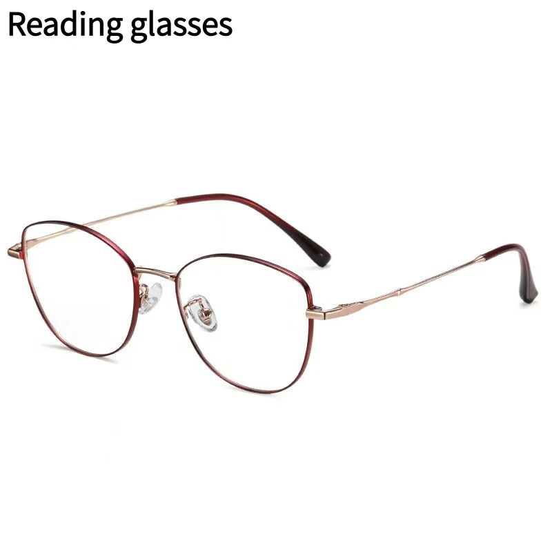 Cat eye small frame metal glasses frame Korean version style women middle-aged and elderly reading glasses