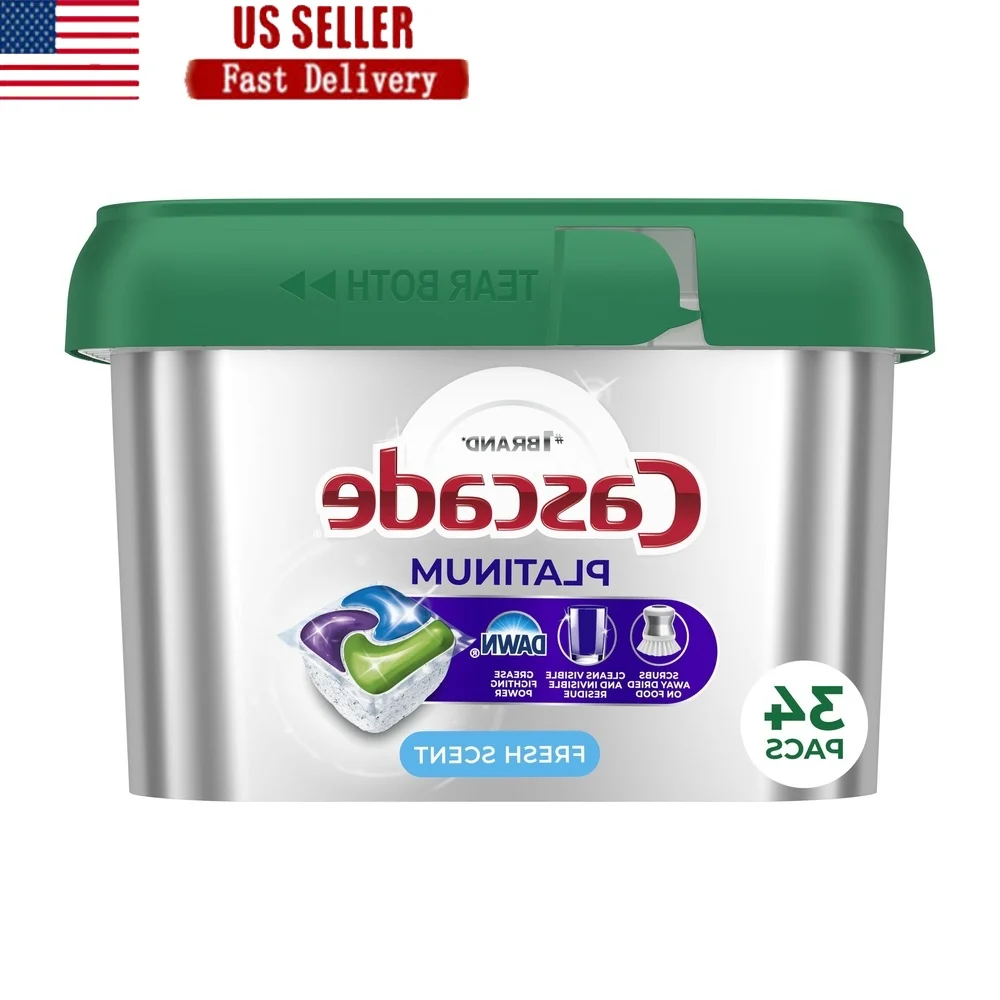 

Platinum Dishwasher Pods Fresh Scent 34 Count Fast Dissolving Dish Detergent Powerful Enzymes Spotless Cleaning ActionPac