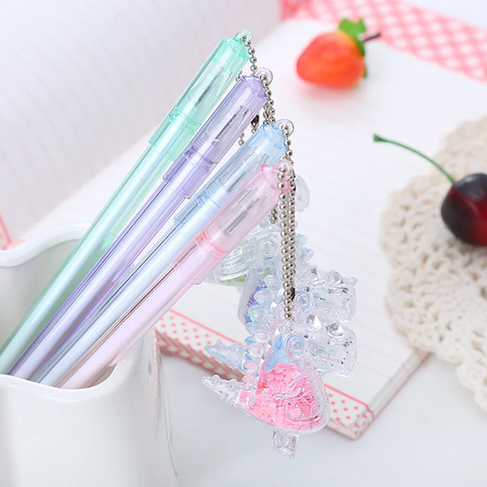 10 قطع من أقلام الجل على شكل ديناصور بتصميم قلادة إبداعية من البلاستيك الآمن لكتابة الرسم وتدوين الملاحظات