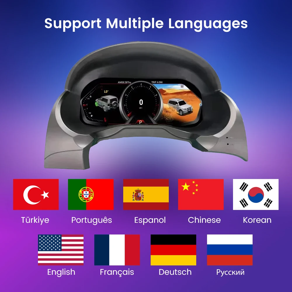 

12,3-дюймовый ЖК-дисплей, автомобильная цифровая приборная панель, кластер для MITSUBISHI PAJEROJK 2008-2018, виртуальная приборная панель, спидометр, обновление кабины