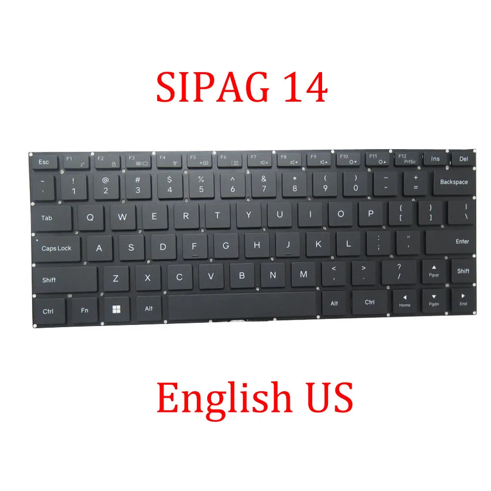 YD Laptop No Backlit Keyboard For Nagatech Naga SIPAG 14 (Ultra 5) / (Ultra 7) / (Ryzen 7) English US Black No Frame New