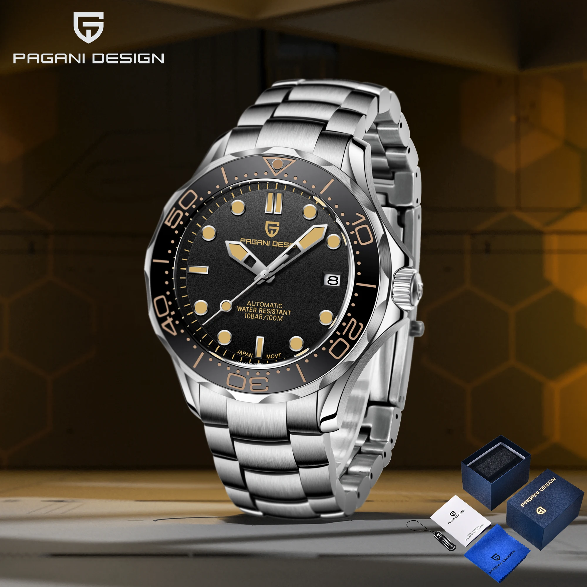 2025 ساعات جديدة PAGANI DESIGN ساعة فاخرة للرجل أفضل ساعات يد ميكانيكية أوتوماتيكية مع صندوق هدايا مرآة الياقوت العلوي