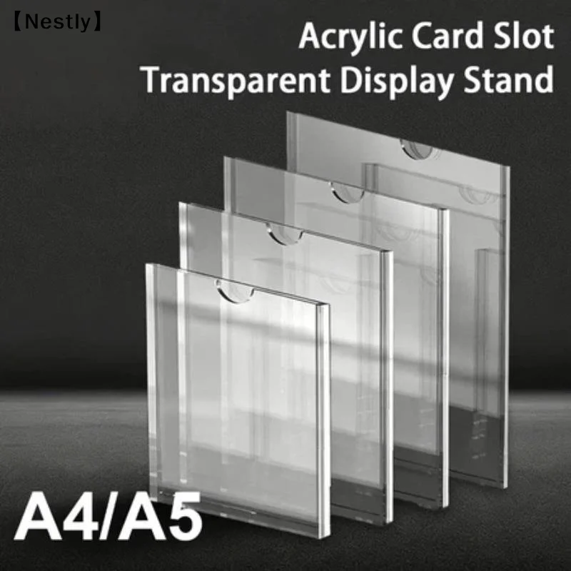 A4/A5 Clear Acrylic Wall Frame Wall Mount Sign Holder Certificate Frame Wall Picture Display Stand Single Double Layer 〔Nest〕