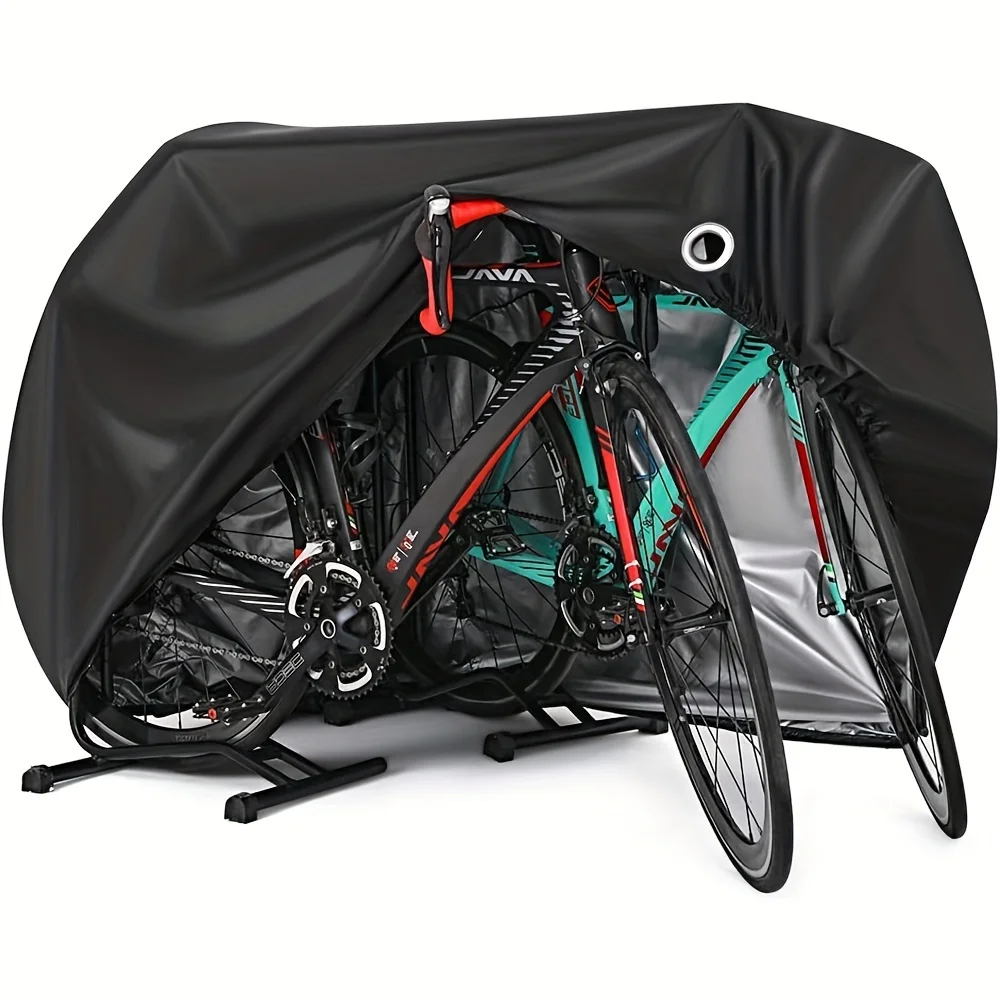 Bike Cover For 2 Bikes Outdoor Waterproof Bicycle Cover Rain Sun UV Dust Windproof With Lock Hole