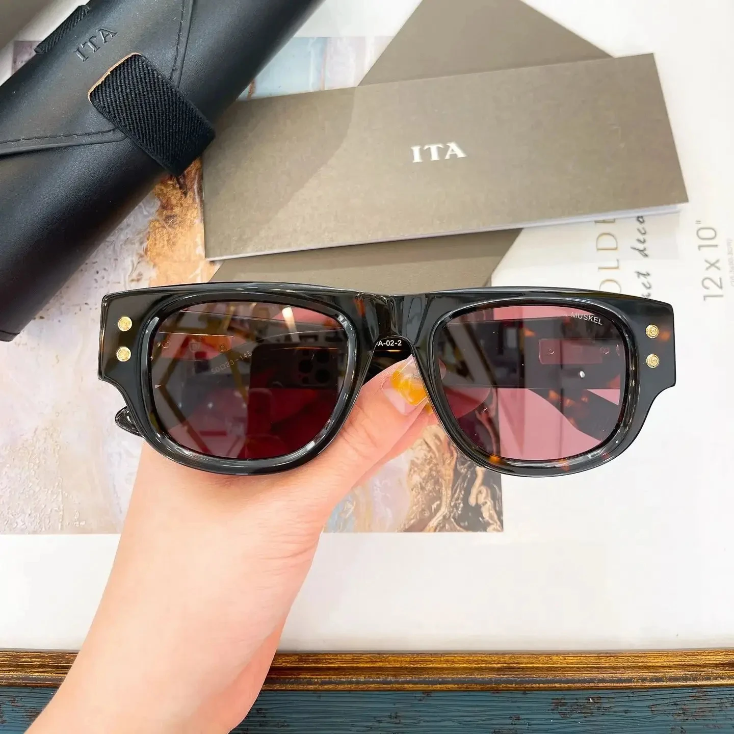 

Original LIANGCHENDITA MAUSKEL DTS701 Tortoise Acetate Frame Men Sunglasses Popular Retro Business Classic Women Couple Eyewear