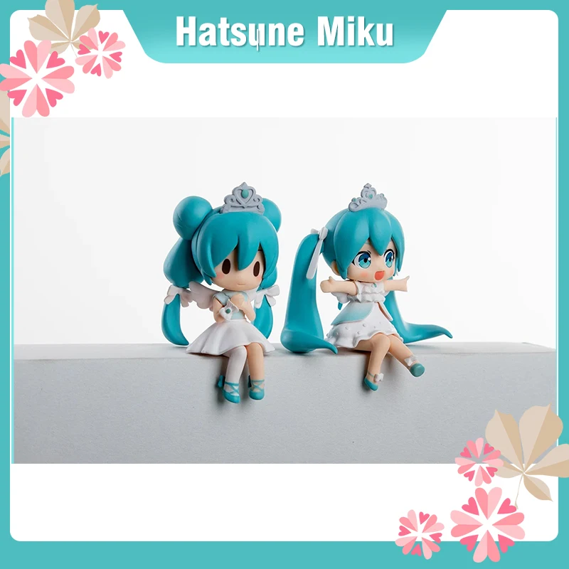 

2Pcs/Set 6CM Hatsune Miku Big Eye Angel Q Figure Auto Decor PC Case Collectible Present Car Case children gift
