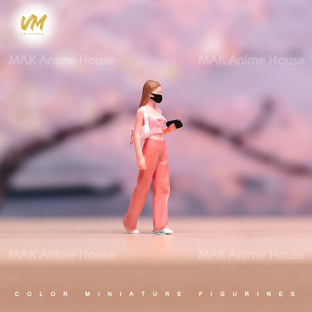 شخصيات مصغرة 1/87 1/64 1/43 1/24 1/18 أزياء الأزواج المشي كلابهم الرجال JK الفتيات مصور نموذج الدعامة ديكور إبداعي #4