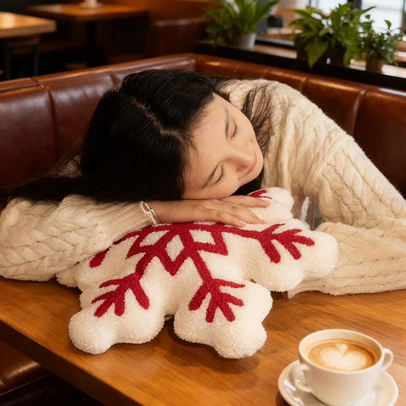 20/42 سنتيمتر لينة ندفة الثلج وسادة محشوة سداسية مثمنة وسادة بلوشي الطبيعية الديكور لعيد الميلاد حفلة الدعامة هدية