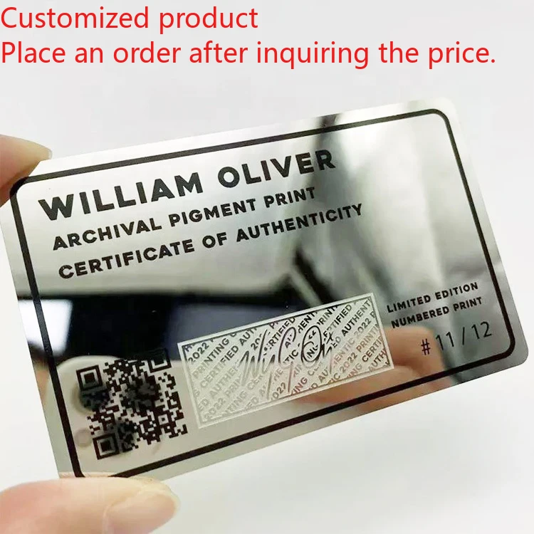 

Customized query 304 Stainless Steel 0.8mm Blank Mirror Silver Metal Card for Printing or Laser
