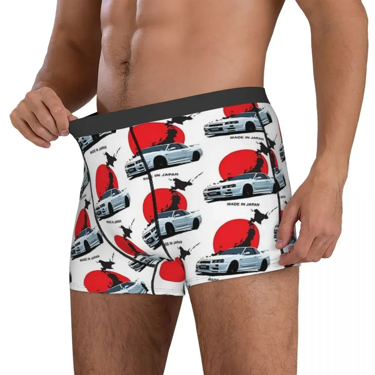 Boxer Underpants Shorts Skyline R34 GTR Japan Panties Men Ventilate Underwear For Homme Man Boyfriend Gift