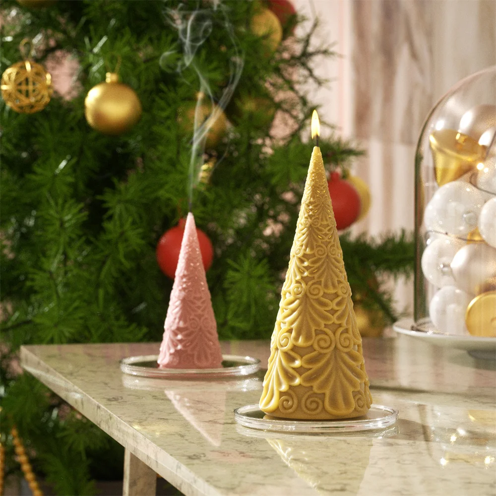 

Snow-Kissed Christmas Tree Candle Mold Handmade Christmas Candle Silicone Mould DIY Christmas Craft Tools