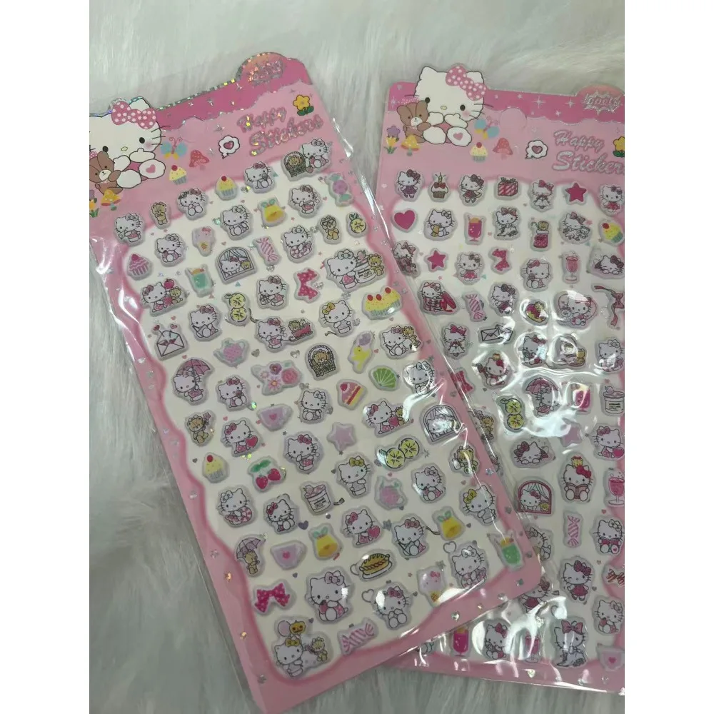 Hot New 3D HelloKitty Soft Stickers DIY Manual Decorative Stickers Cute Anime Notebook Album Diary Decorative Stickers