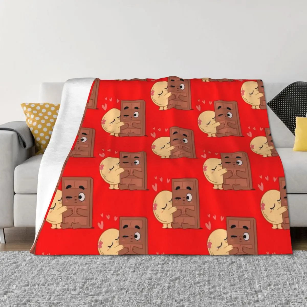 Dulces besos Choco panqueque San Valentín parejas amor manta cama de verano manta decorativa de moda mantas grandes suaves