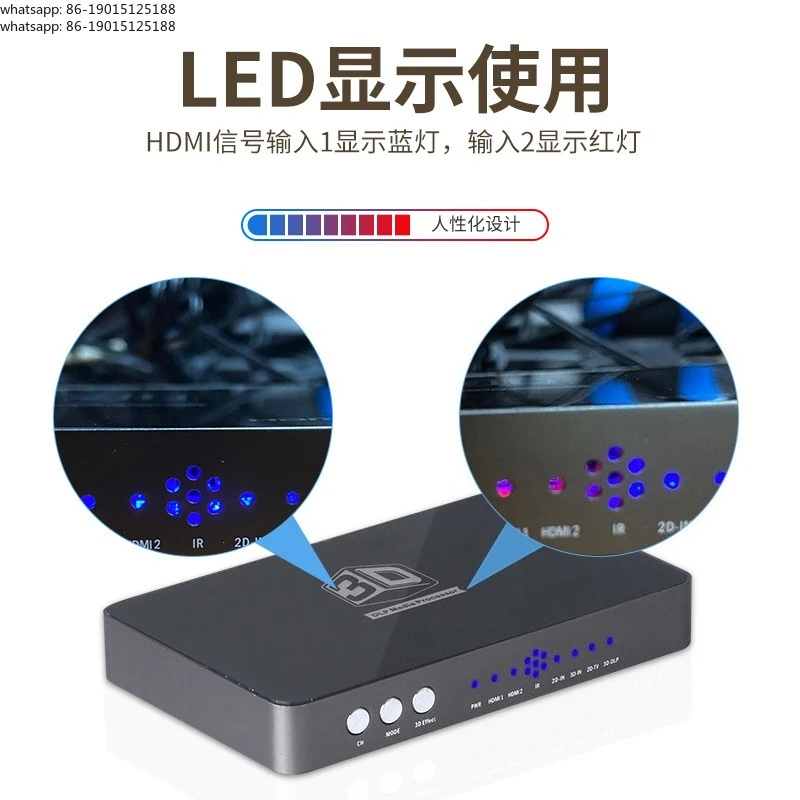 Factory Direct  2026 2D to 3D Video Converter DLP Projection 720P120HZ 3D TV VR Left and Right Up and Down Format