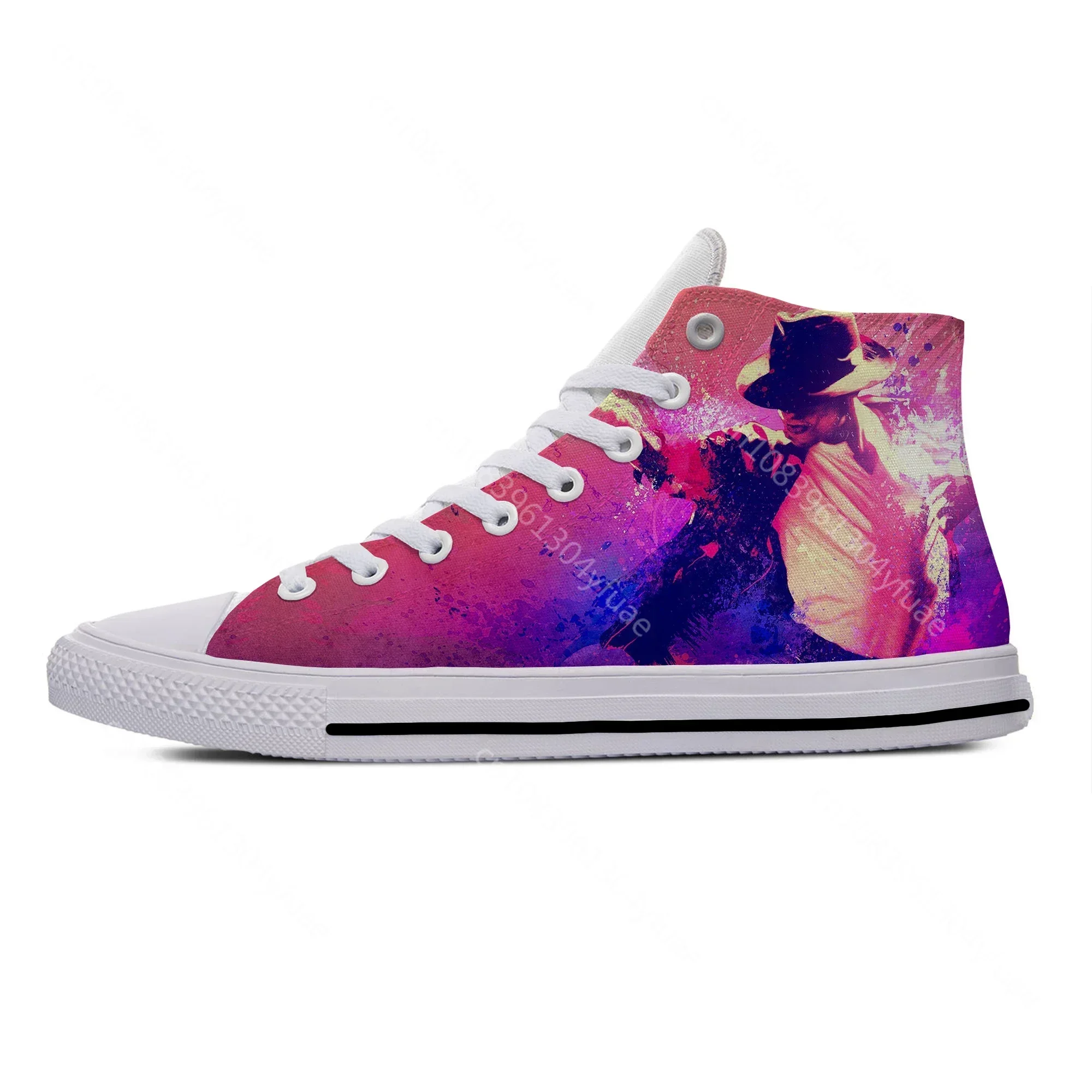 Hot King of Pop Michael Jackson Rock Music Fashion Casual Shoes High Top Breathable Men Women Sneakers Lightweight Board Shoes