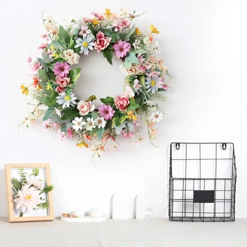 

17.7Inch Colored Summer Wreath Features Peonies for Front Door That Embodies Durability and Beauty 15UB