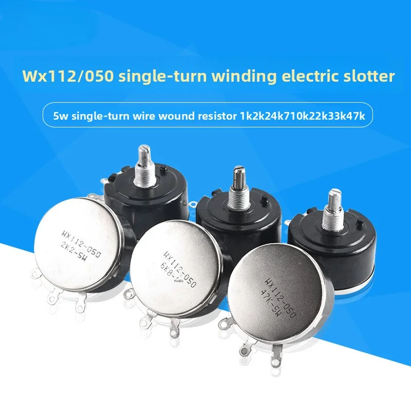 WX112 WX050 5W Wire Wound Potentiometer, Single-Turn Rotary Potentiometer 1K-47K Ohm for Precision Adjustment,SL26112