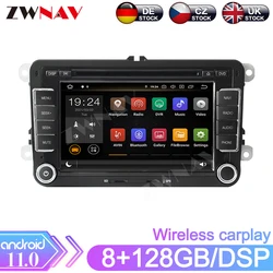 Android 11 128 GB voor VW/Volkswagen Seat Skoda Golf 5 6 Touran Passat B6 Jetta Autoradio Multimedia Dvd-speler GPS 2Din 7 