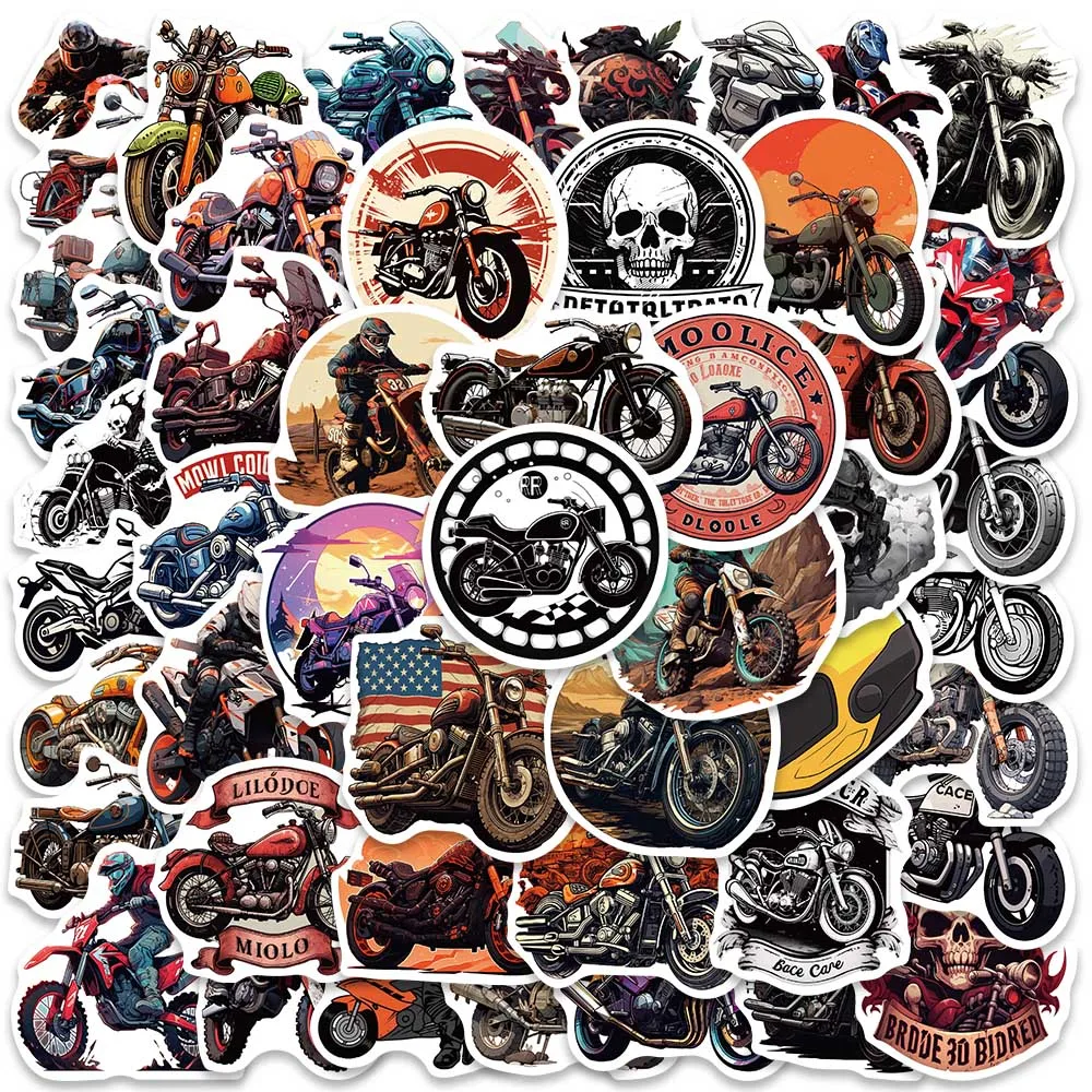 50pcs Cool Punk Cartoon Motorcycle Graffiti Stickers For Laptop Phone Guitar Luggage Bicycle Car Vinyl Waterproof Decals