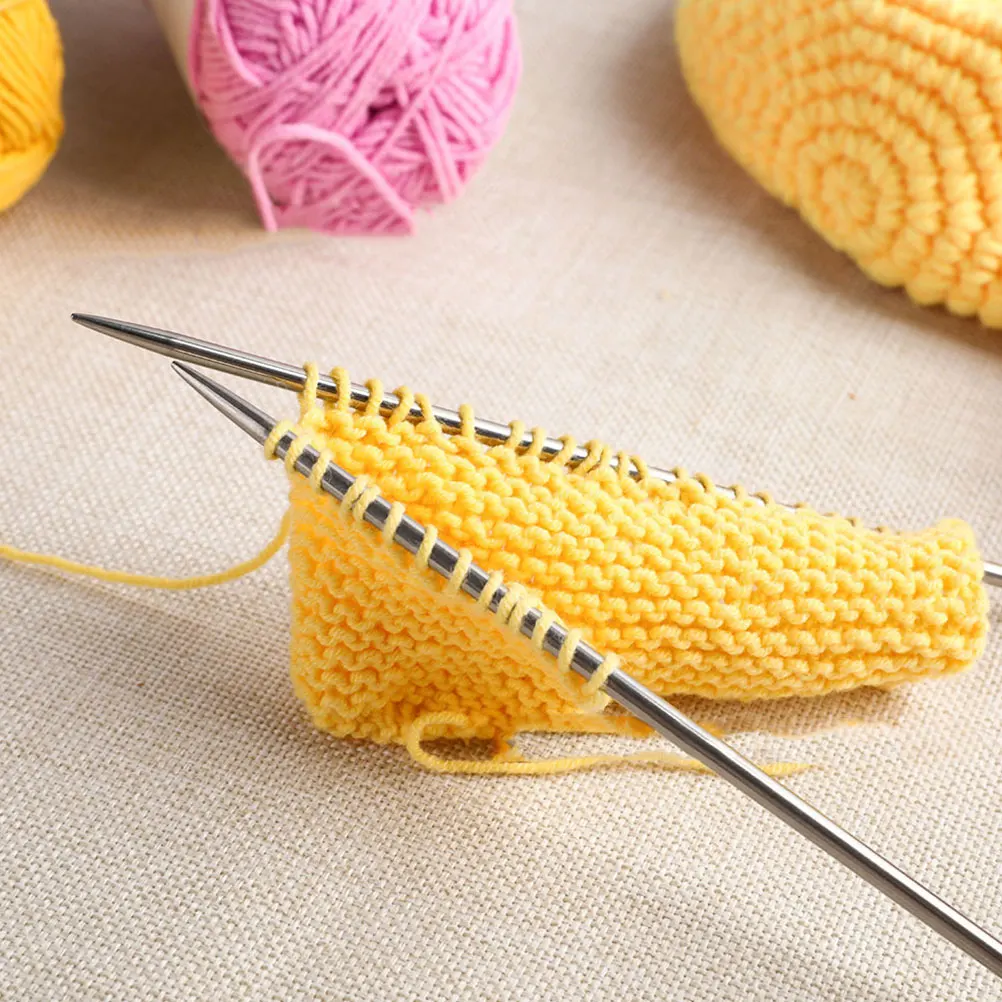 35 Pcs Knitting Needle Set 20cm Double Pointed Stainless Steel Needles Sweater Hat Scarf Dress Pet Clothes DIY Crochet Yarn