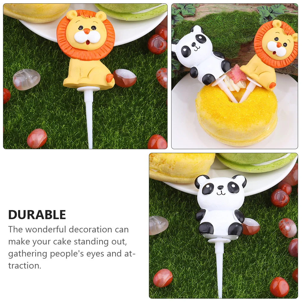 

2pcs Cartoon Lion Cake Decorations Animal Ornament Dessert Topper Party Birthday Decoration Desktop Home Car
