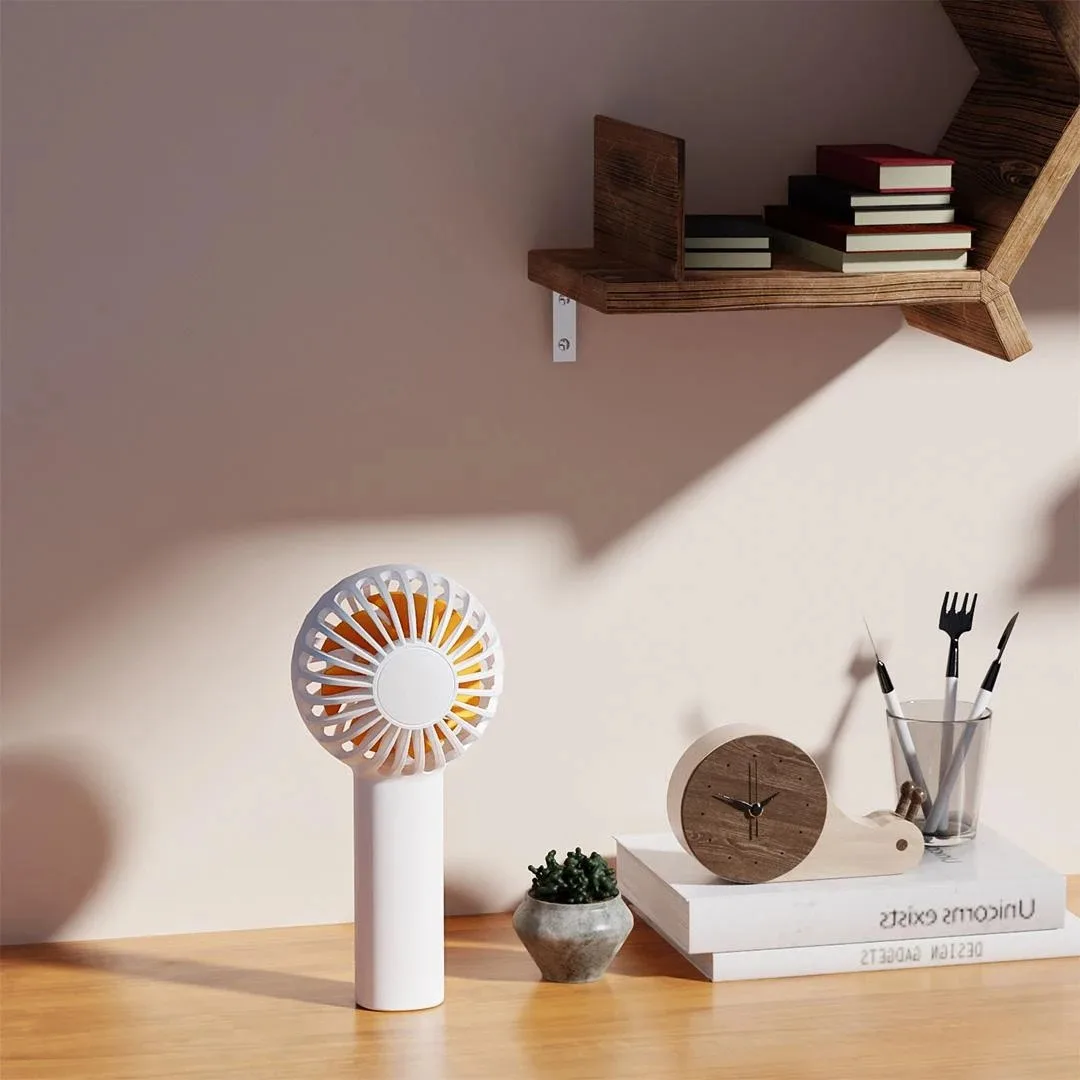 Qualitell Handheld Mini Fan 3-Speed 1200mAh Type-C interface USB Charging Mute Outdoor Portable Fan