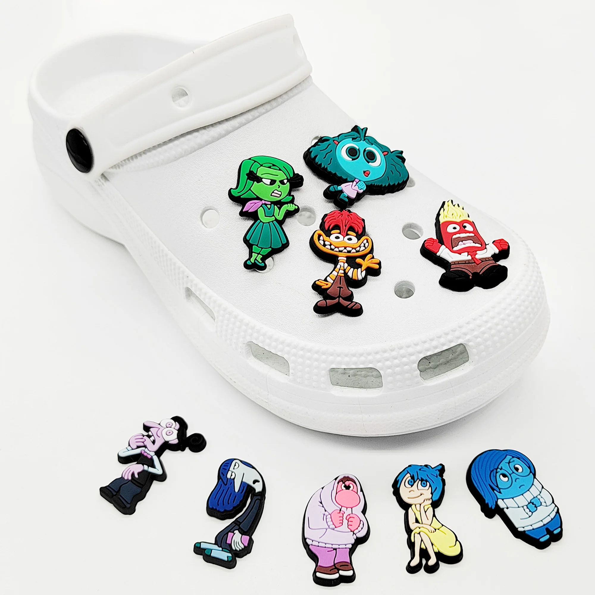 MINISO 9pcs/set Anime Character Inside Out for Cartoon Shoe Charms Decoration Accessories for Classic Clog Kids Gifts